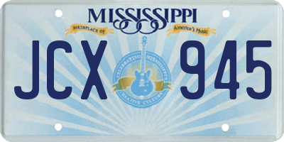 MS license plate JCX945