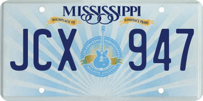 MS license plate JCX947