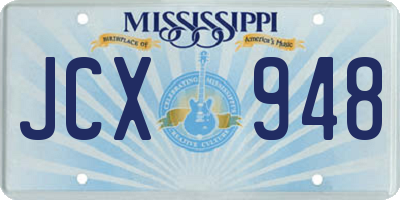 MS license plate JCX948