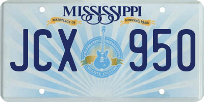 MS license plate JCX950