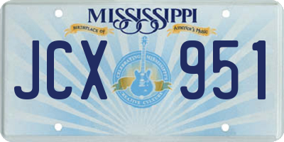 MS license plate JCX951