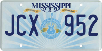 MS license plate JCX952