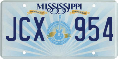 MS license plate JCX954