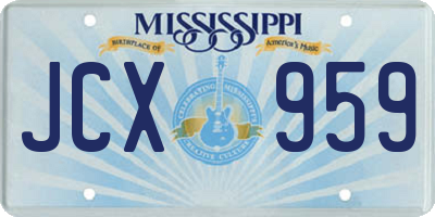 MS license plate JCX959