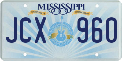 MS license plate JCX960