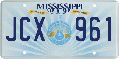 MS license plate JCX961