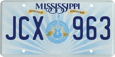 MS license plate JCX963