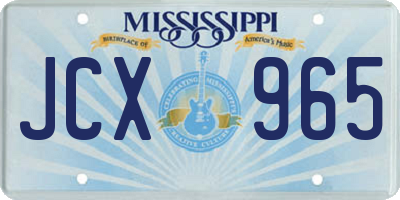 MS license plate JCX965