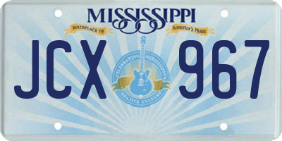 MS license plate JCX967