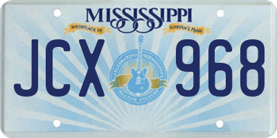 MS license plate JCX968