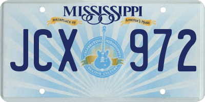 MS license plate JCX972