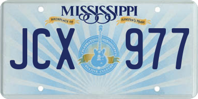 MS license plate JCX977