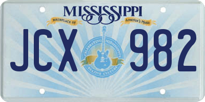 MS license plate JCX982
