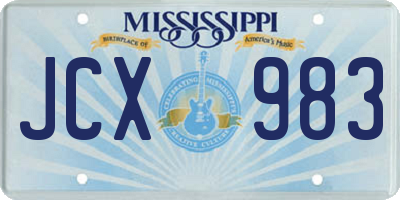 MS license plate JCX983