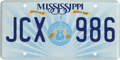 MS license plate JCX986