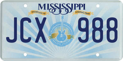 MS license plate JCX988