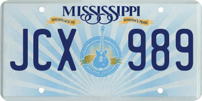MS license plate JCX989