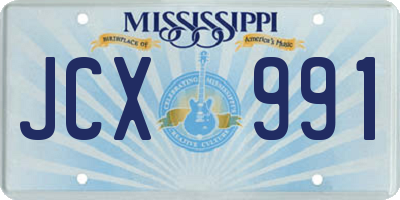 MS license plate JCX991