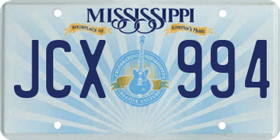MS license plate JCX994