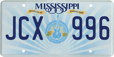 MS license plate JCX996