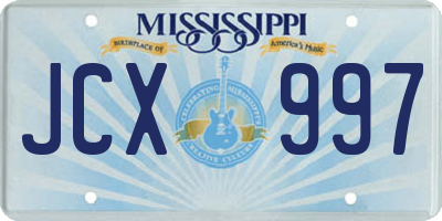 MS license plate JCX997