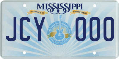 MS license plate JCY000