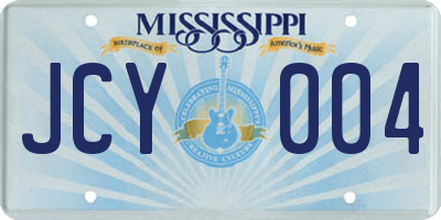 MS license plate JCY004