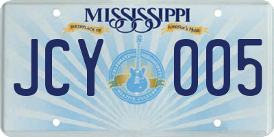 MS license plate JCY005