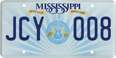 MS license plate JCY008