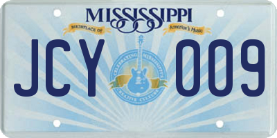 MS license plate JCY009