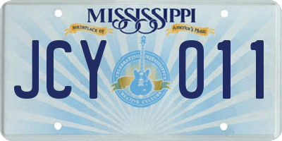 MS license plate JCY011