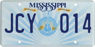 MS license plate JCY014