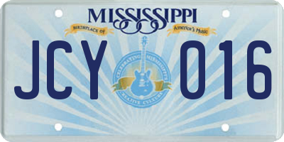 MS license plate JCY016