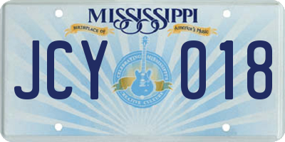 MS license plate JCY018
