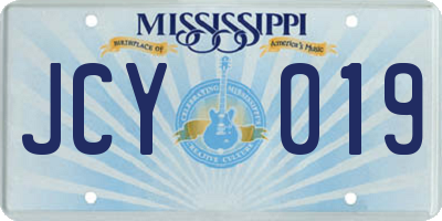 MS license plate JCY019