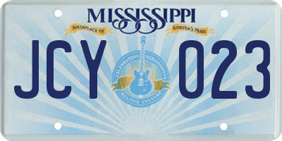 MS license plate JCY023
