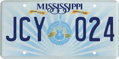 MS license plate JCY024