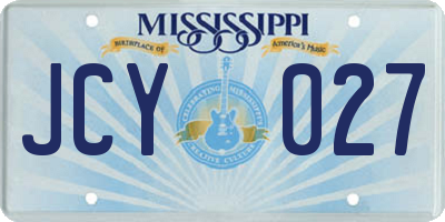 MS license plate JCY027