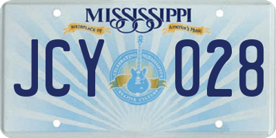 MS license plate JCY028