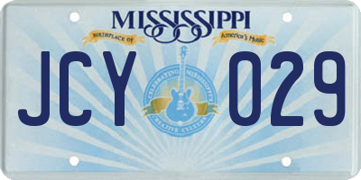 MS license plate JCY029