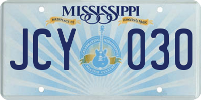 MS license plate JCY030