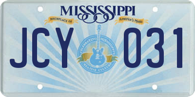 MS license plate JCY031
