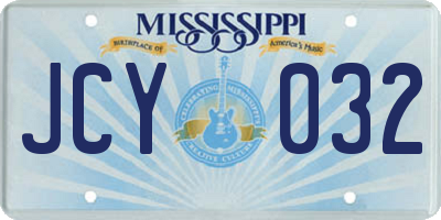 MS license plate JCY032