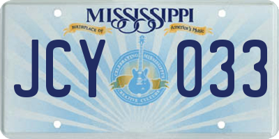 MS license plate JCY033