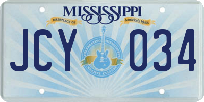 MS license plate JCY034
