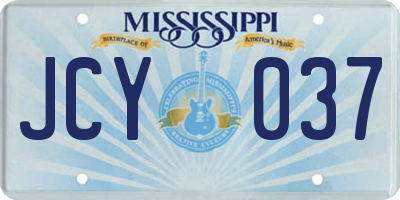 MS license plate JCY037