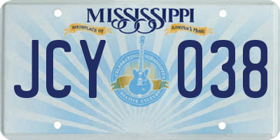 MS license plate JCY038