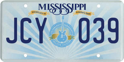 MS license plate JCY039