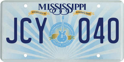 MS license plate JCY040