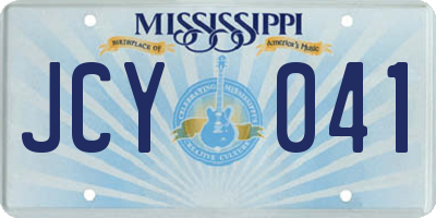 MS license plate JCY041